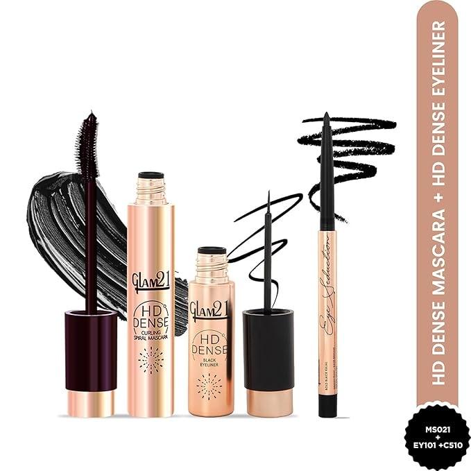 Glam21 Eye Makeup Trio (Mascara + Eyeliner + Kajal)