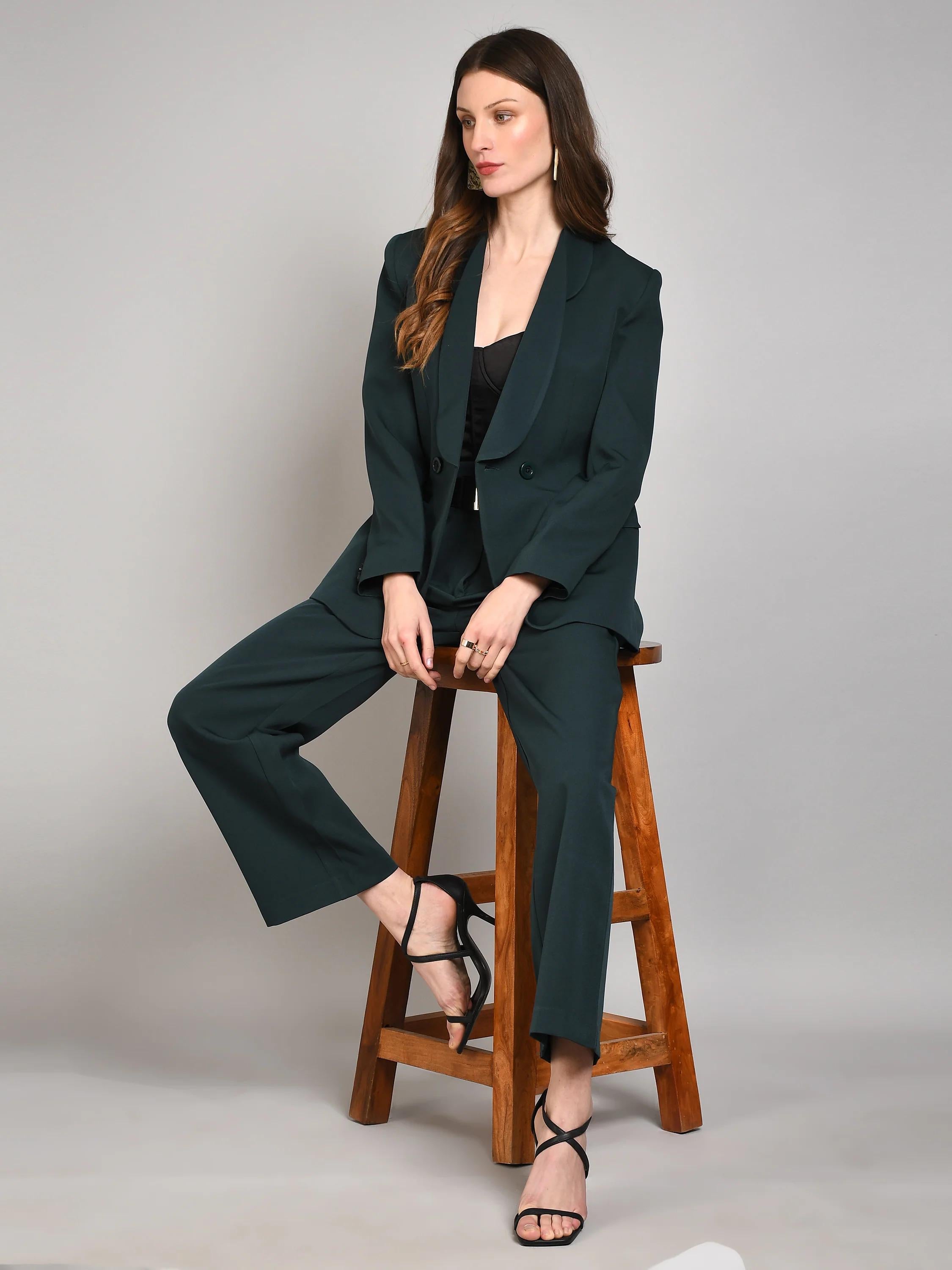 Studio OJS Bottle Green Carry-Off Blazer Set