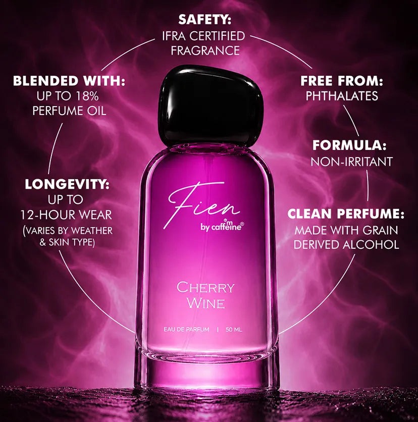 mCaffeine Cherry Wine Perfume for Women - 50 ml