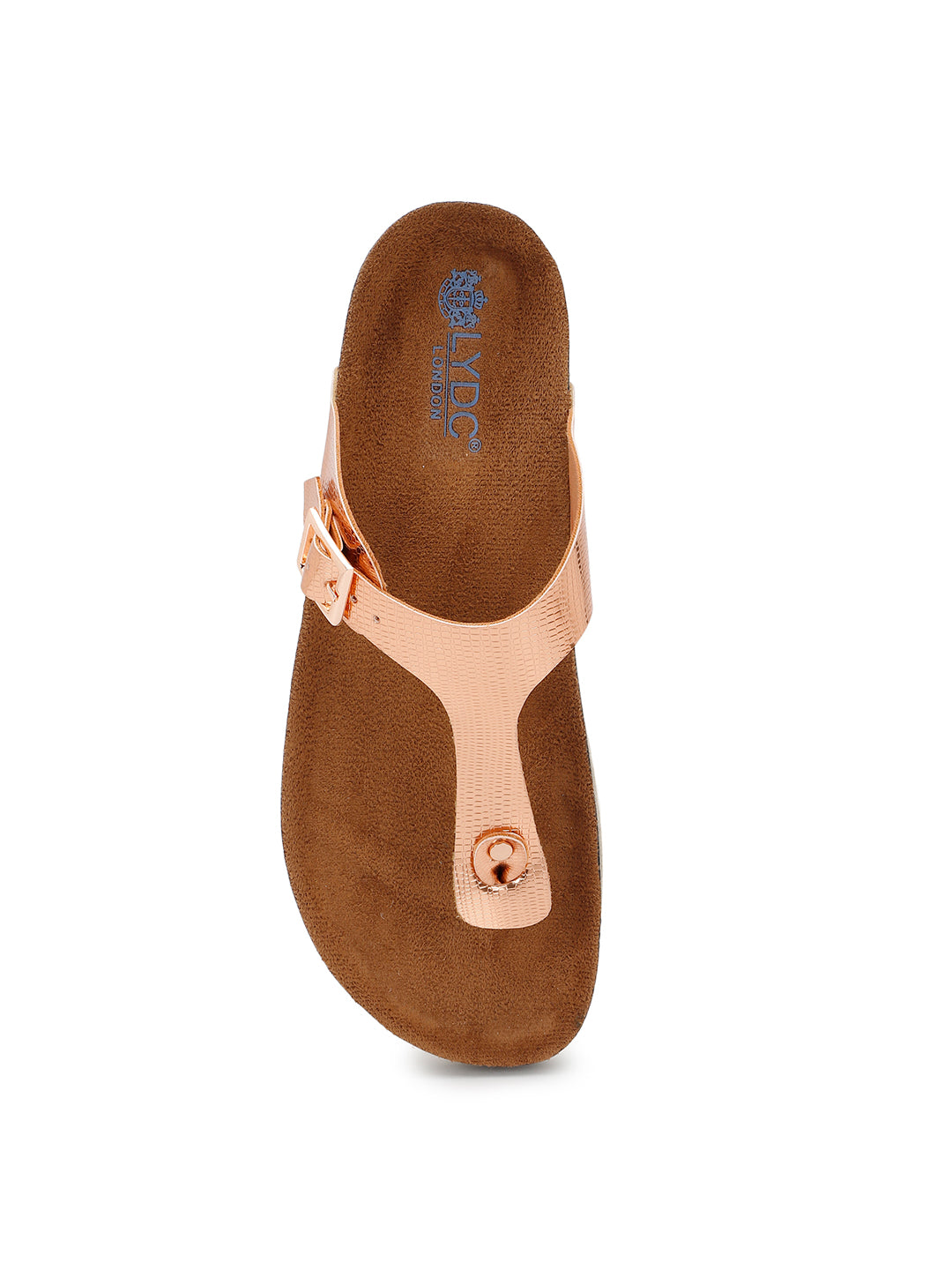 LYDC London - Rose gold L Grain Sandals for Women - Regent - Rose gold