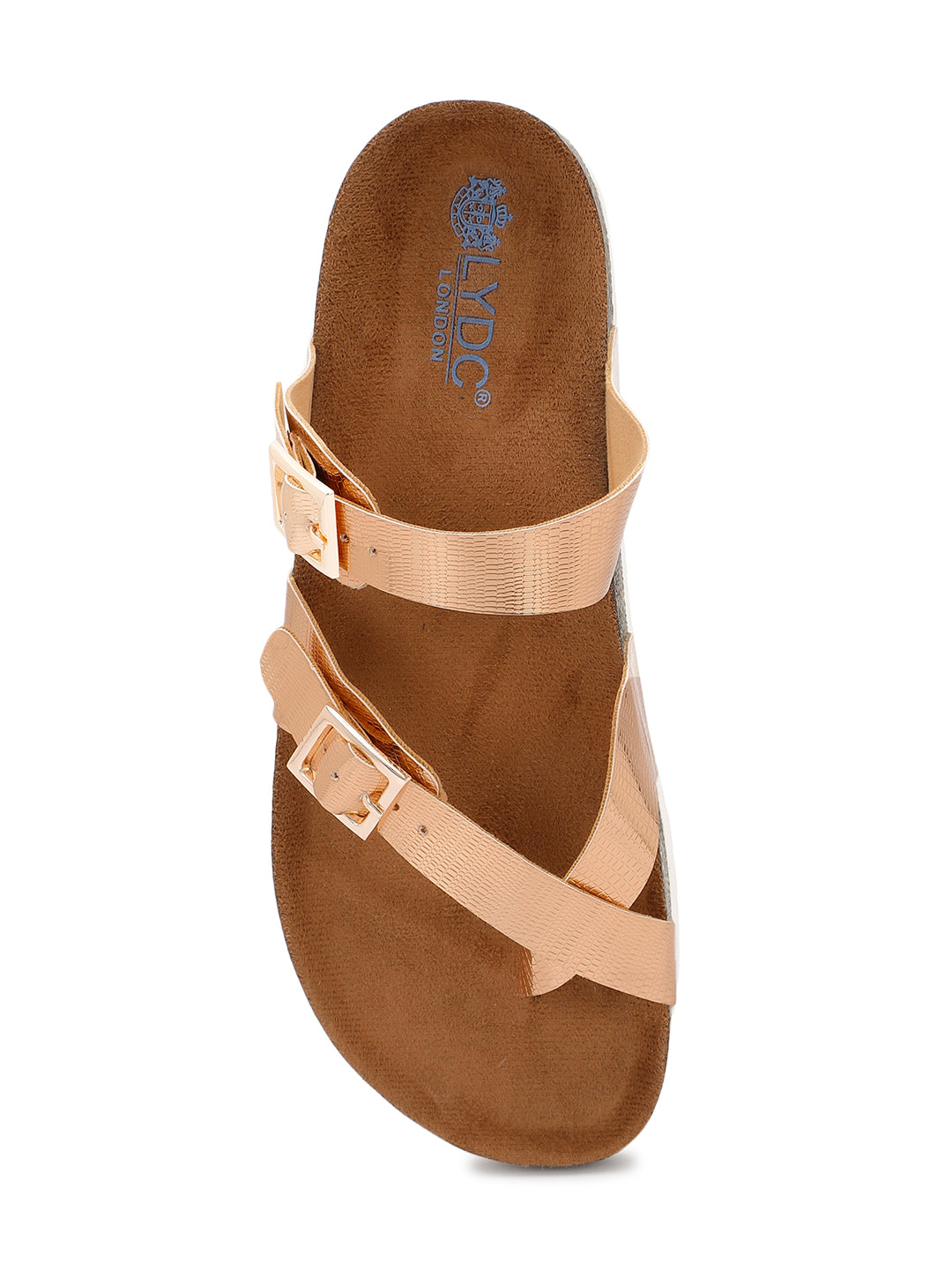 LYDC London - Rose gold L Grain Sandals for Women - Soho - Rose gold
