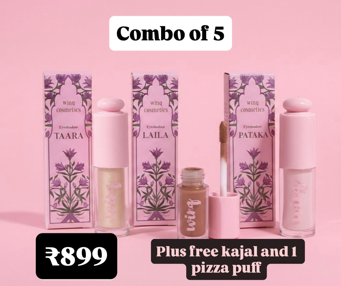 Winq Cosmetics Combo of 5 - 3 Liquid Matte Eyeshadows + Free Gift