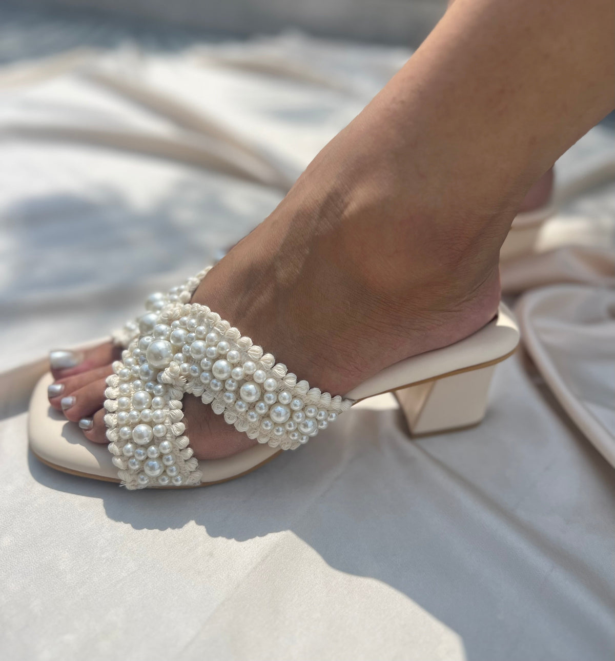 Sandal Stories Pearl Bloom Heels - 2 Inches