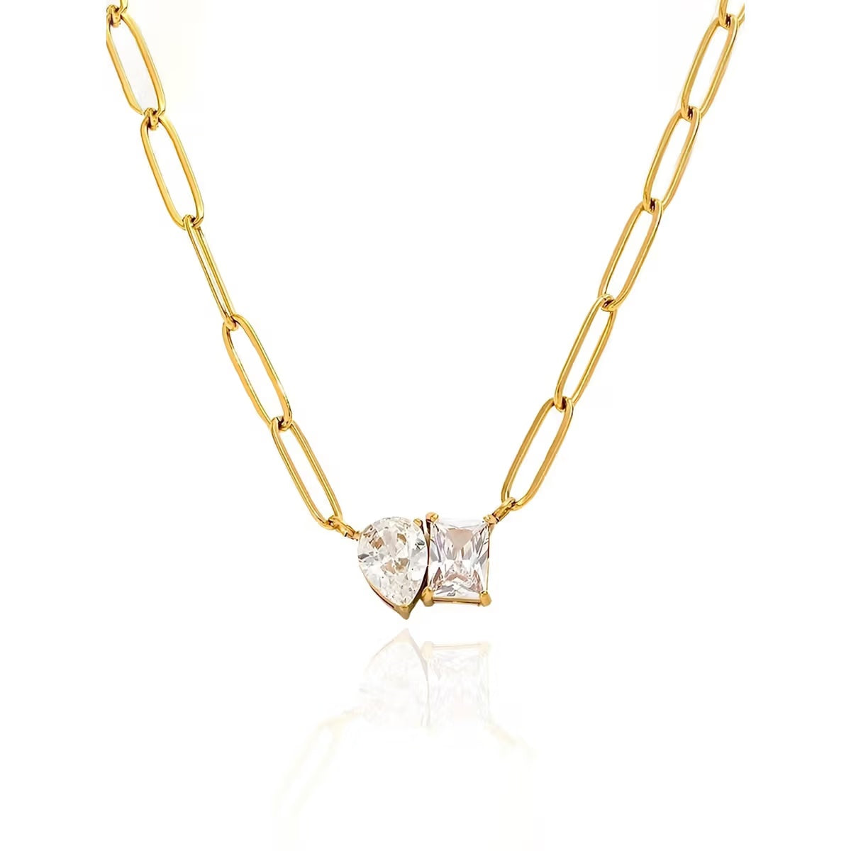 Salty Twin Spark Paperclip Necklace