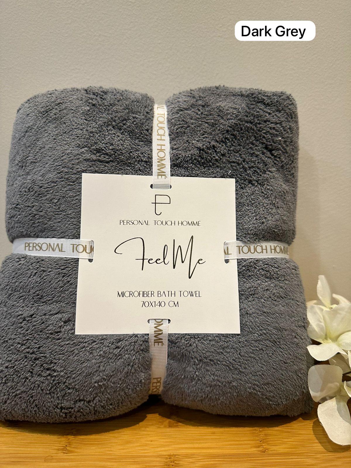 Personal Touch Feel Me Microfiber Bath Towel - Dark Grey