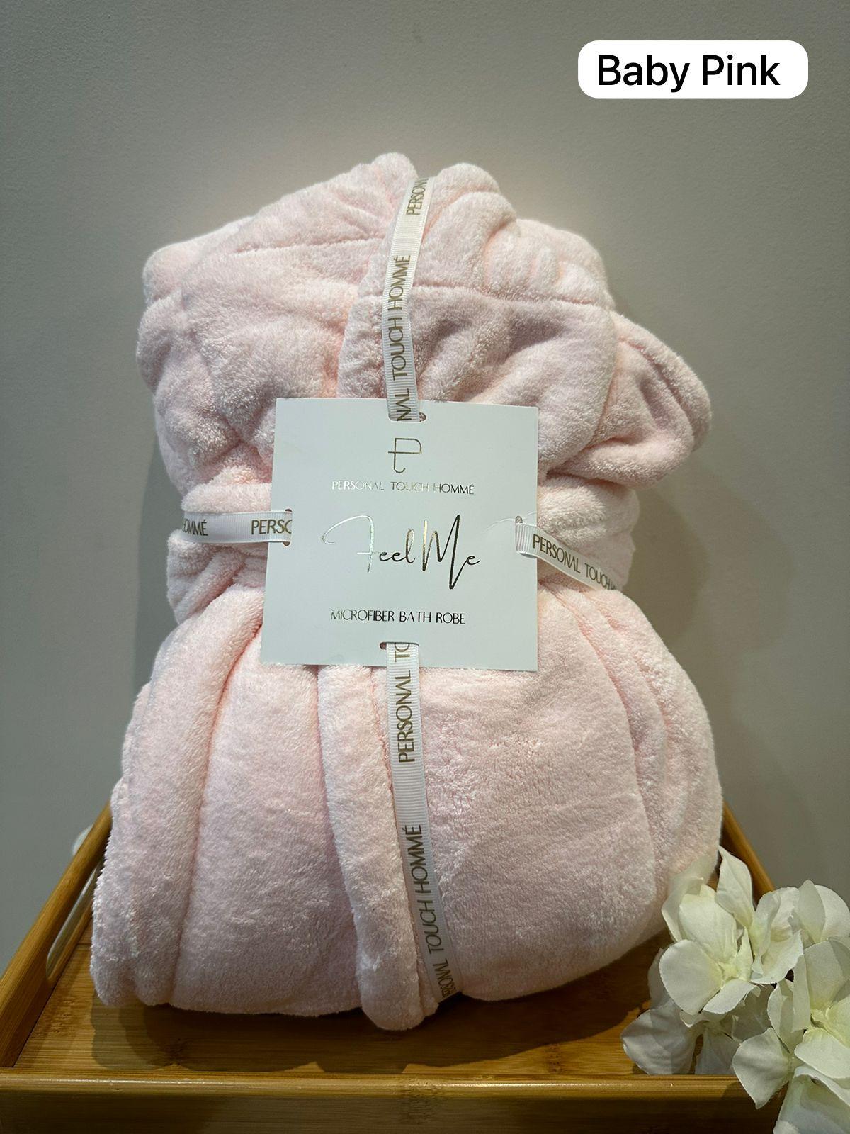 Personal Touch Feel Me Microfiber Bath Robes - Pink