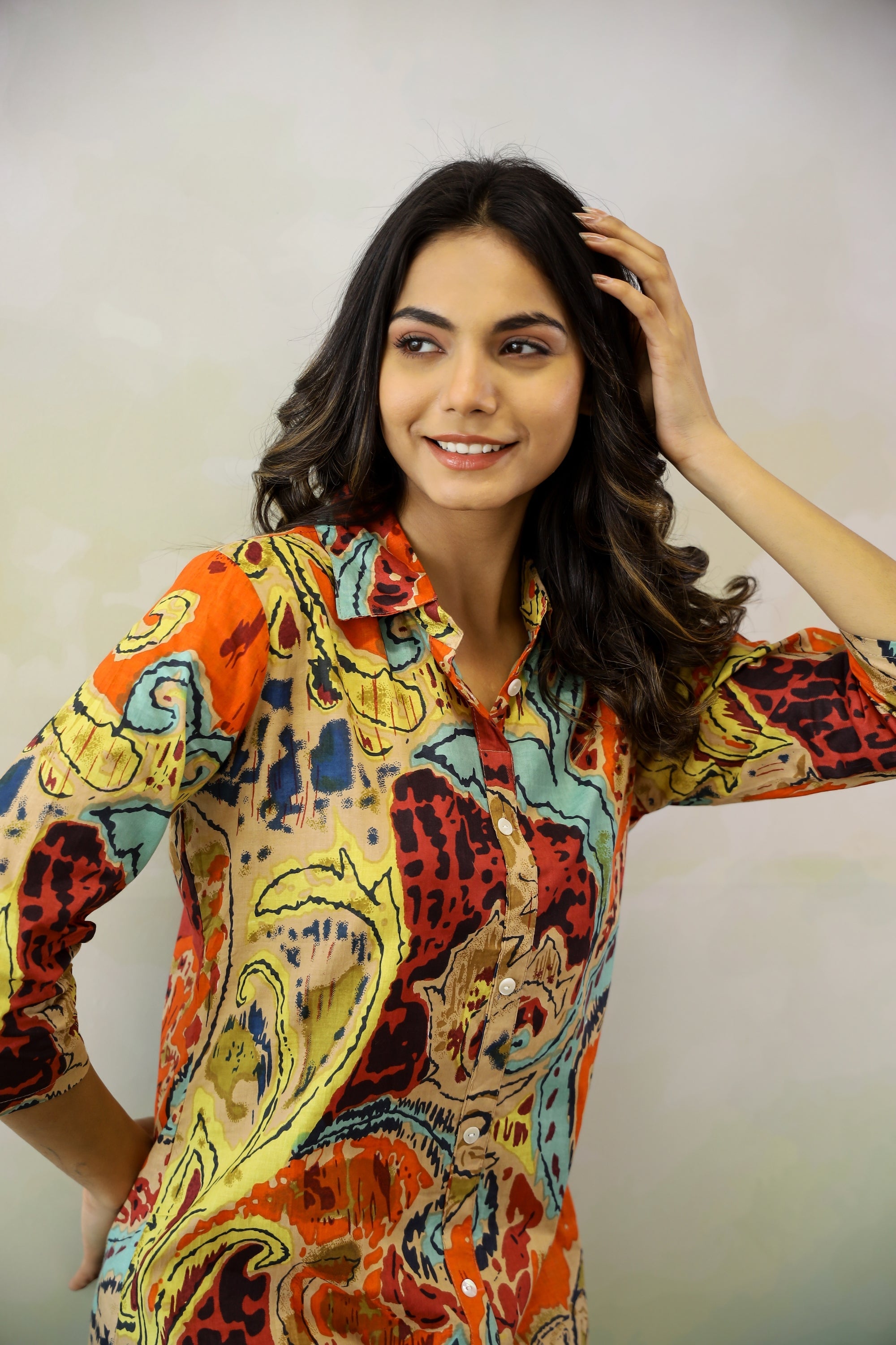 Label Flavia Rust Abstract Cotton Coord Set