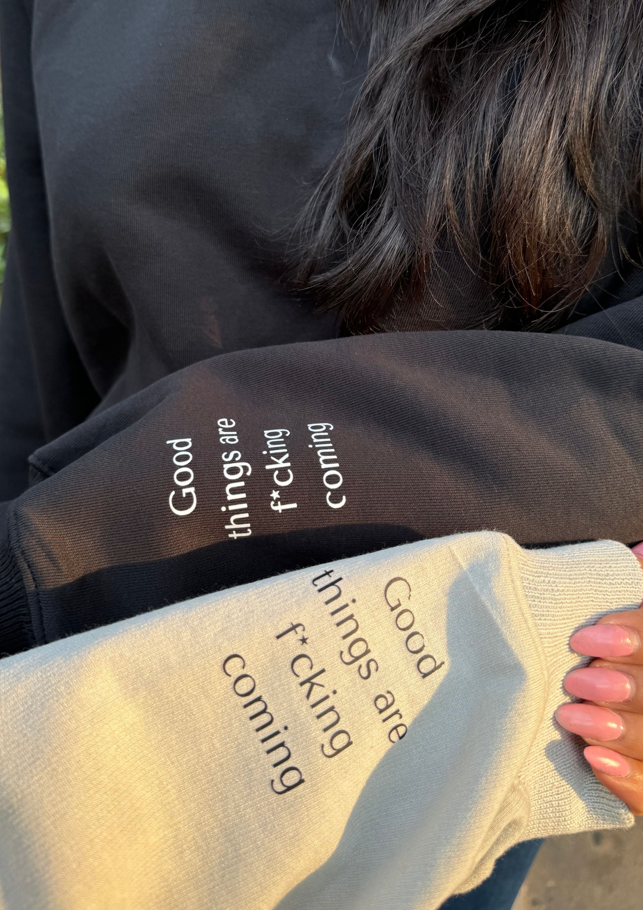 Studio OJS Good Things Are Coming Oversized Sweatshirt - Black