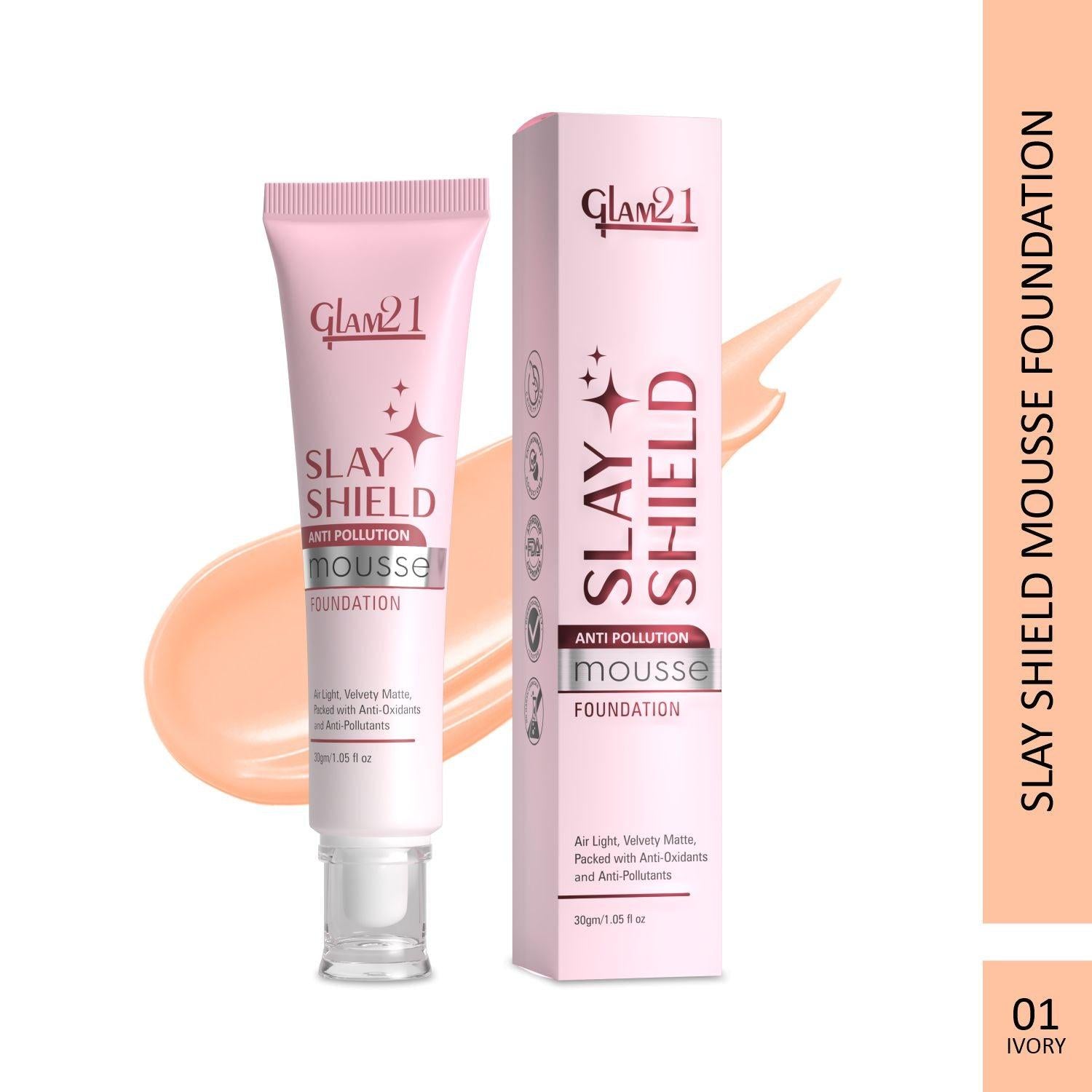 Glam21 Slay Shield Mousse Foundation - Ivory