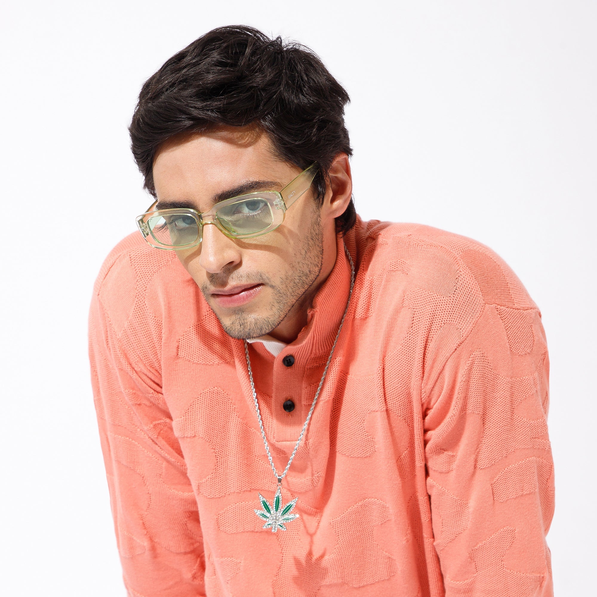 Salty High Voltage Green Chain and Sunglasses Combo