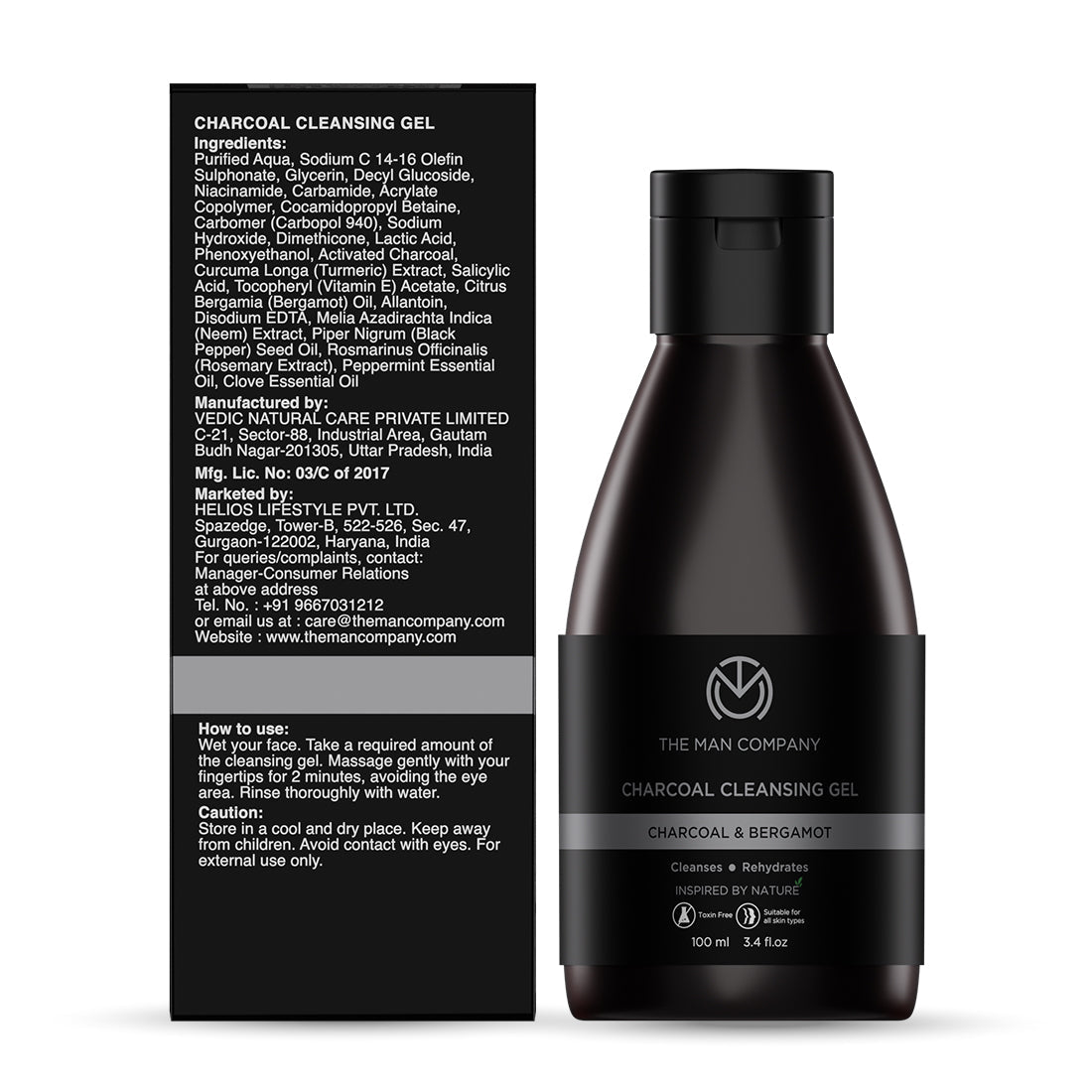 The Man Company Charcoal Cleansing Gel - 100 ml