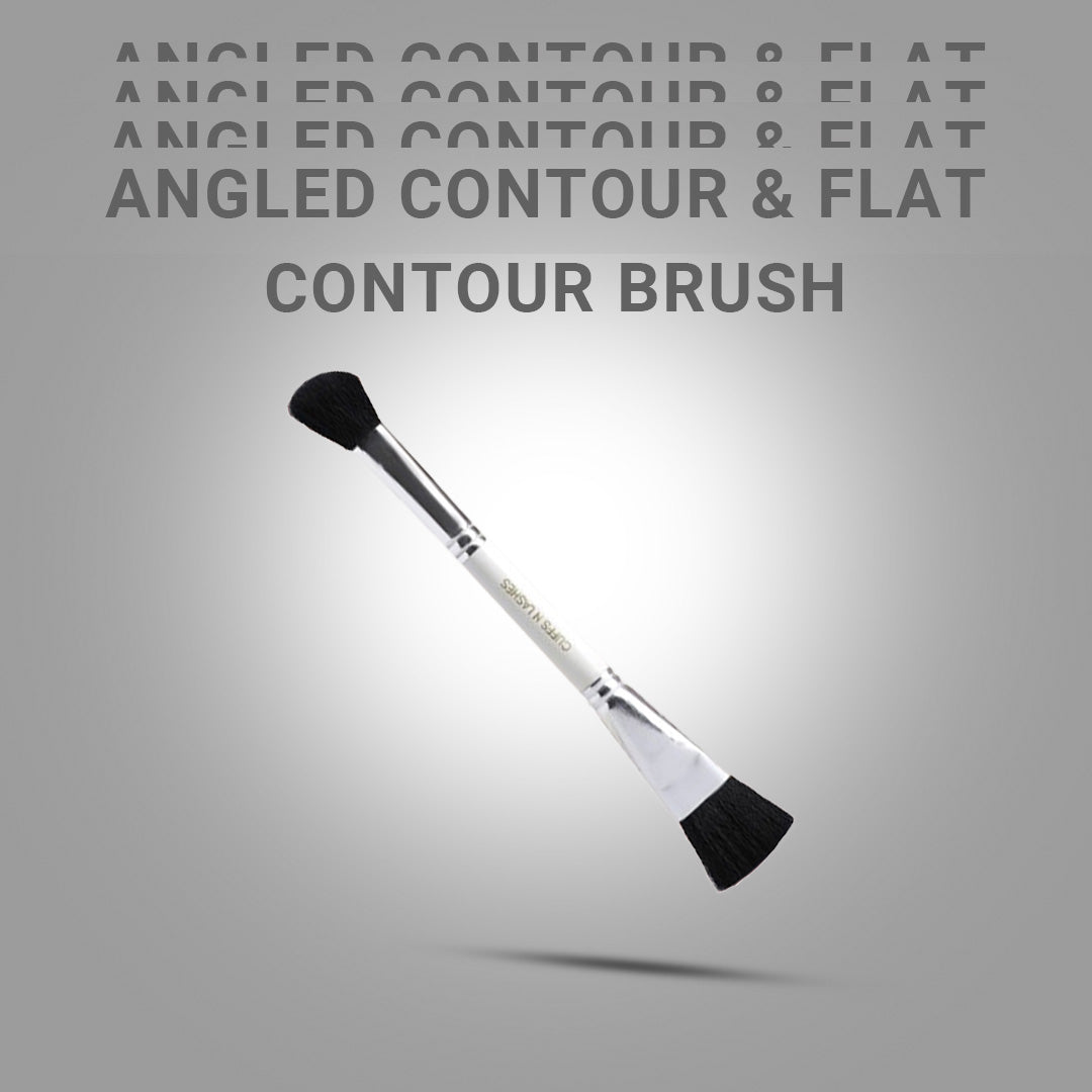Cuffs N Lashes 02 Dual Brush (Angled Contour Brush & Flat Contour Brush)