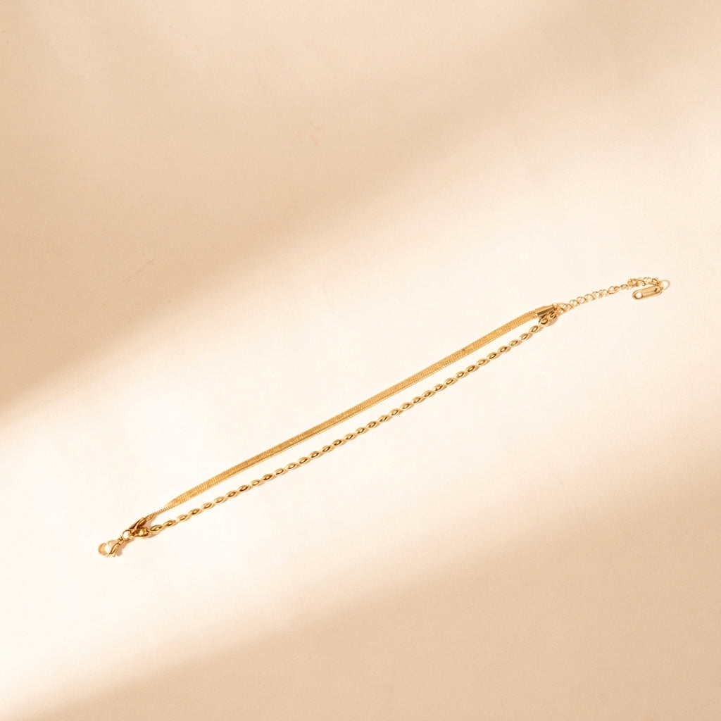 Salty Golden Duo Layer Anklet