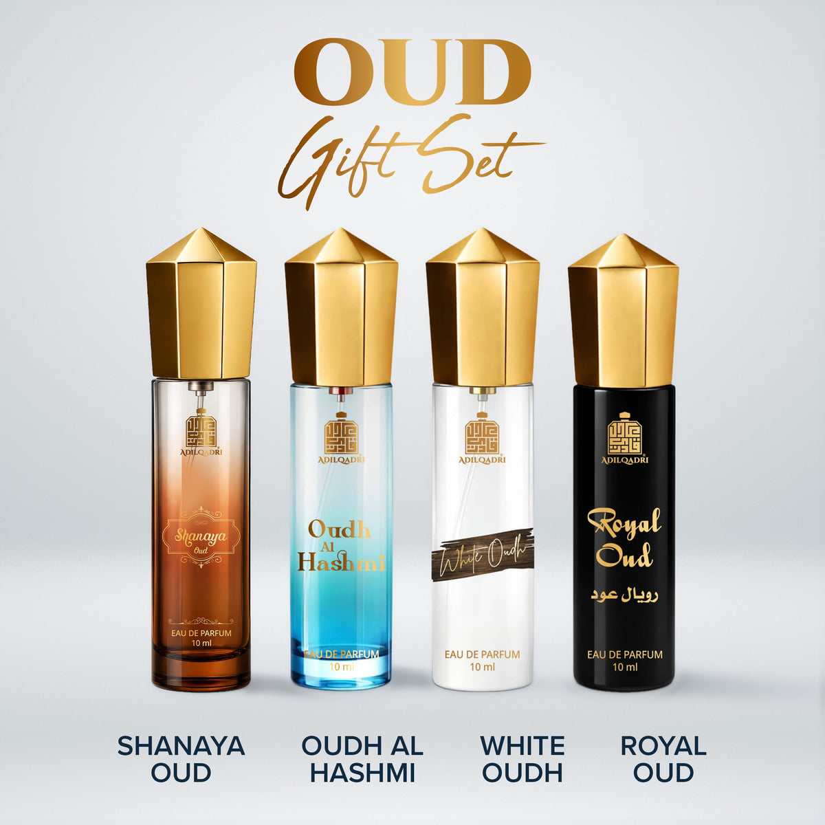 AdilQadri Oud Perfume Gift Set 4 Pcs Set of Premium Perfume Spray