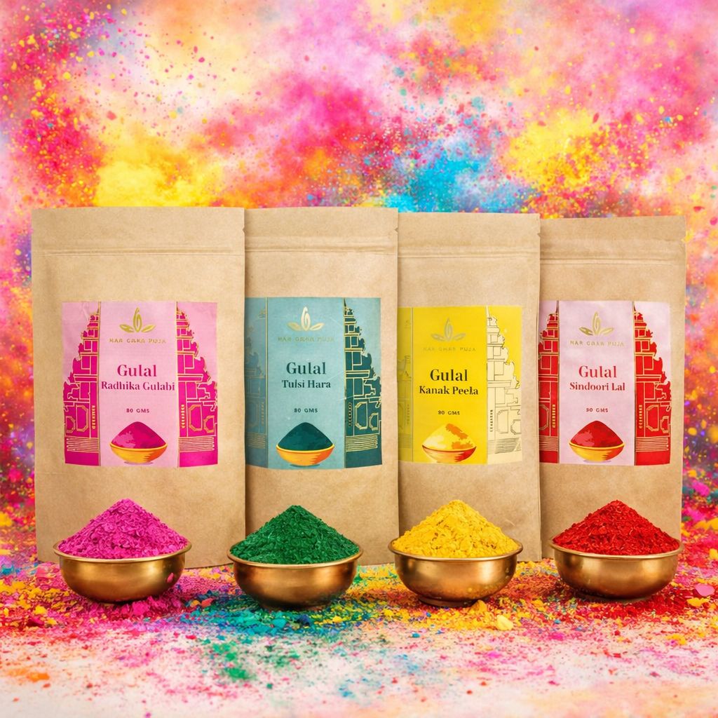 Har Ghar Puja Herbal Gulal Set (4 Colours)