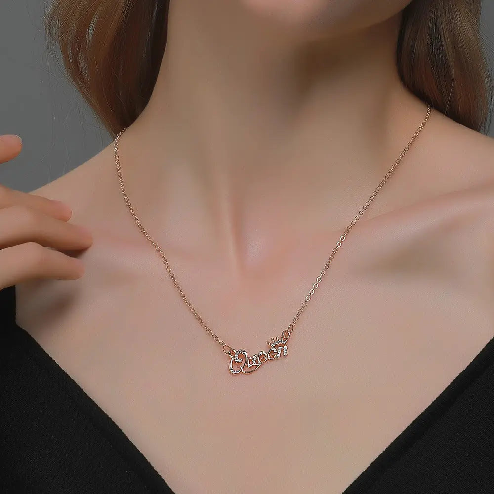 Salty Am A 'Queen' Charm Necklace