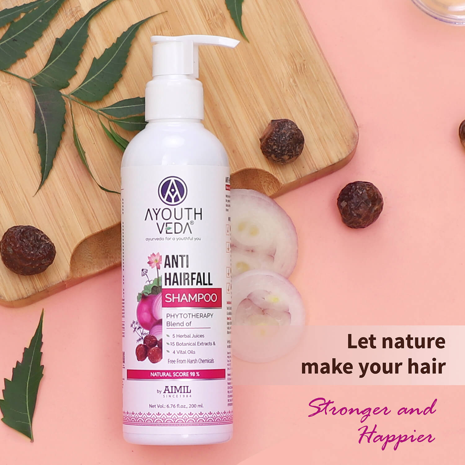 Ayouthveda Anti-Hair Fall Shampoo With Onion & Coffee - 200ml