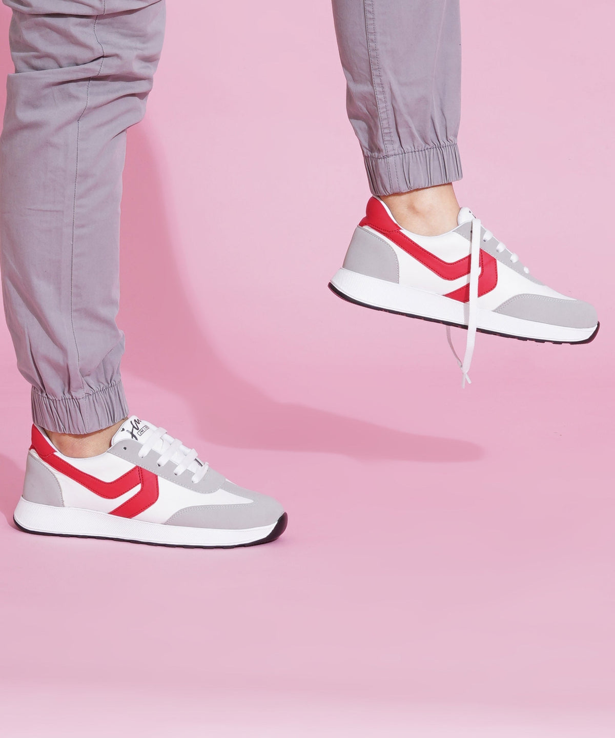 JM Looks Women’s Casual Lace-Up Sneakers with Contrast Panels