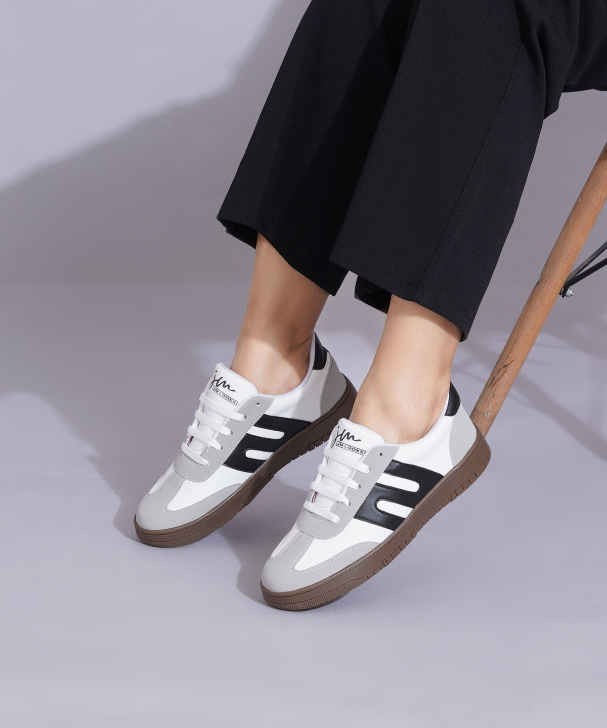 JM Looks Casual Sneakers for Women, Trendy Lace-Up Shoes with Premium Finish