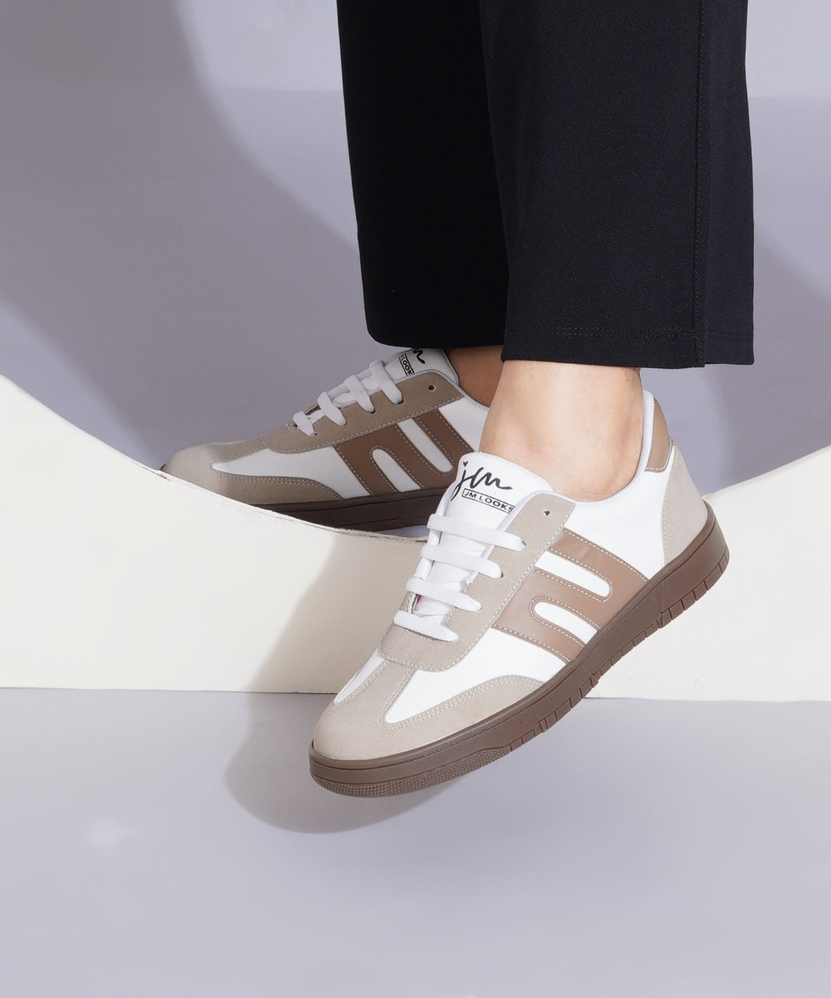JM Looks Casual Sneakers for Women, Trendy Lace-Up Shoes with Premium Finish