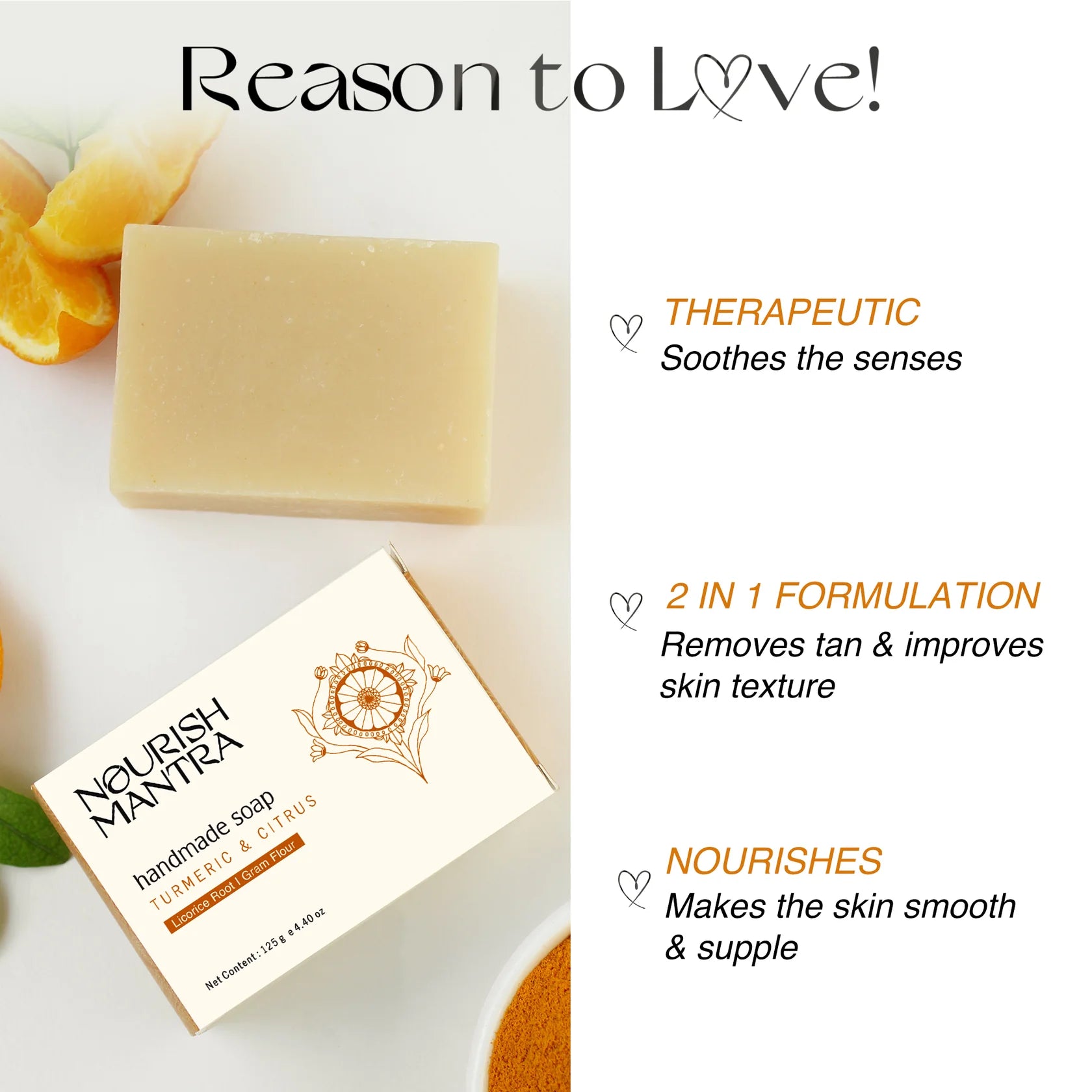 Nourish Mantra Turmeric & Citrus Handmade Bathing Bar Soap