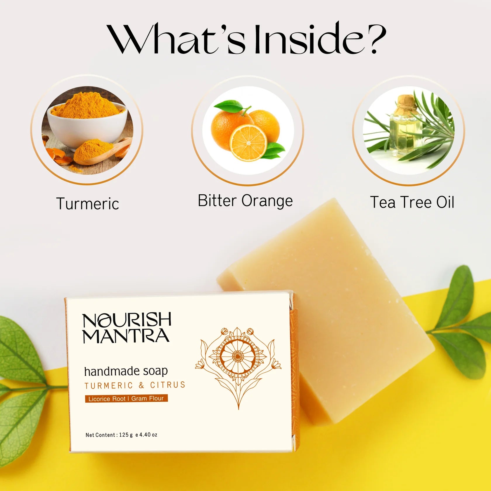 Nourish Mantra Turmeric & Citrus Handmade Bathing Bar Soap