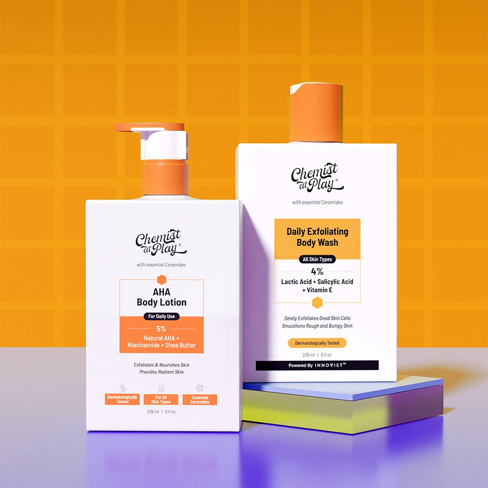 Chemist at Play Exfoliating Body Wash & AHA Body Lotion
