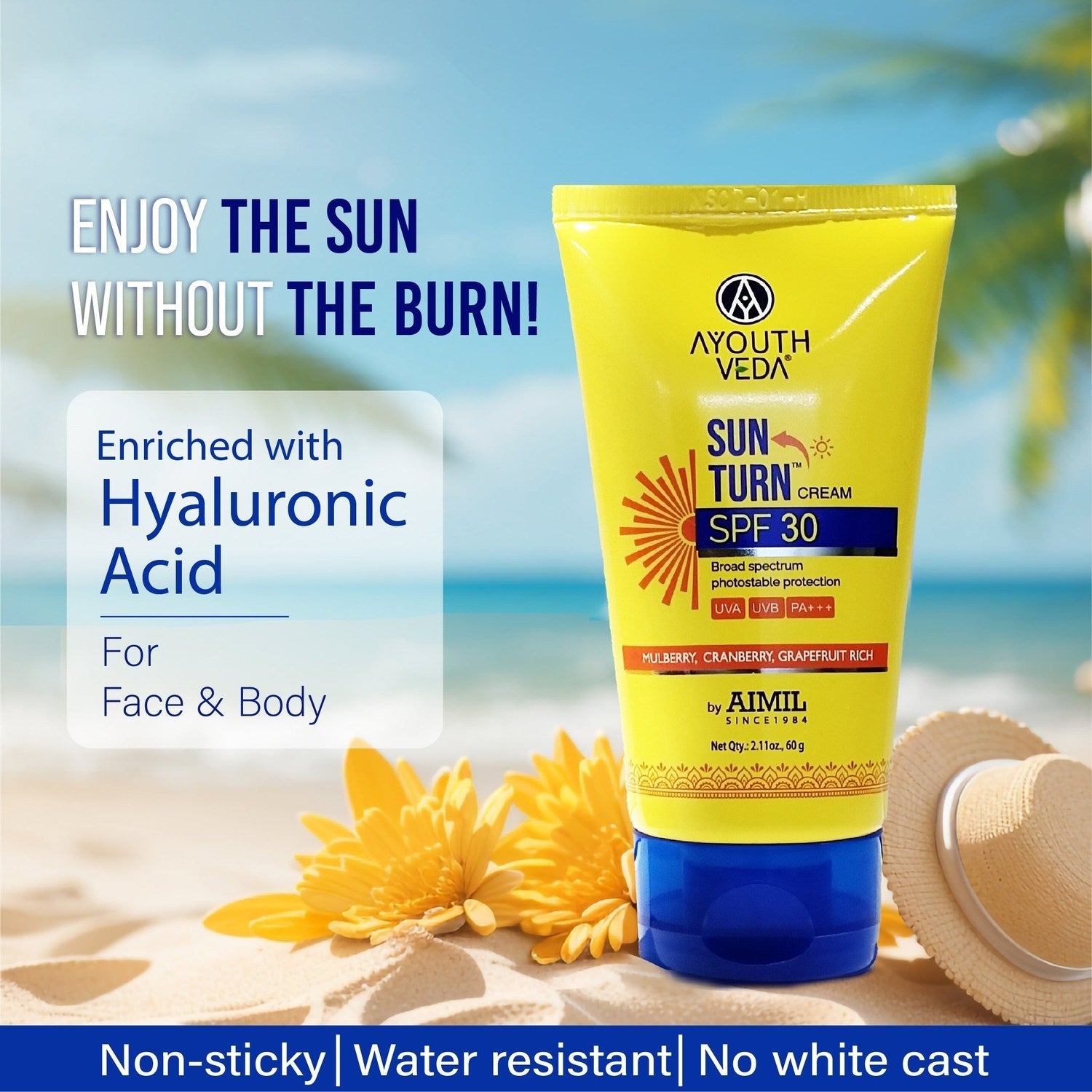 Ayouthveda Sun Turn Cream SPF 30 (60g)
