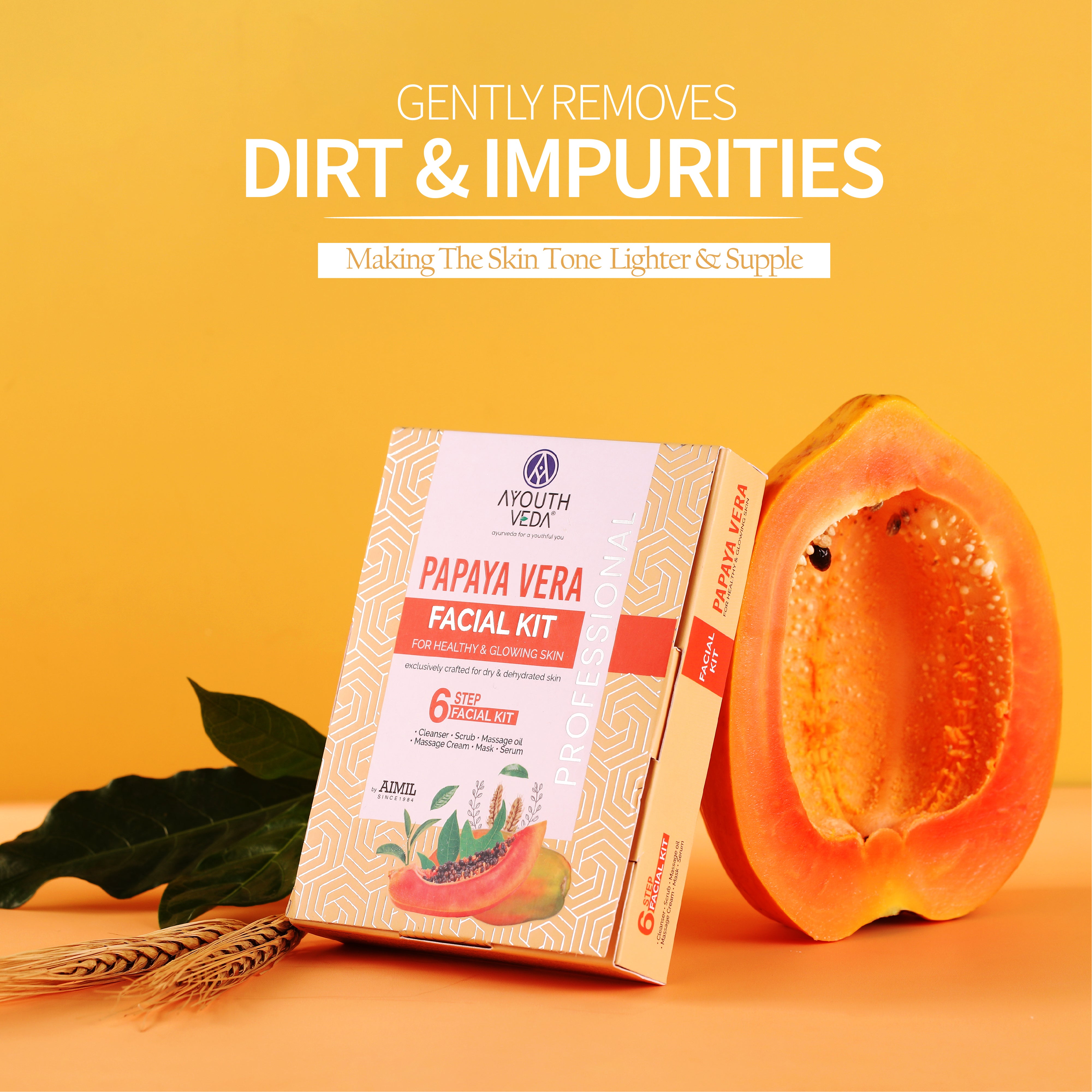 Ayouthveda Papaya Vera Facial Sachet Kit