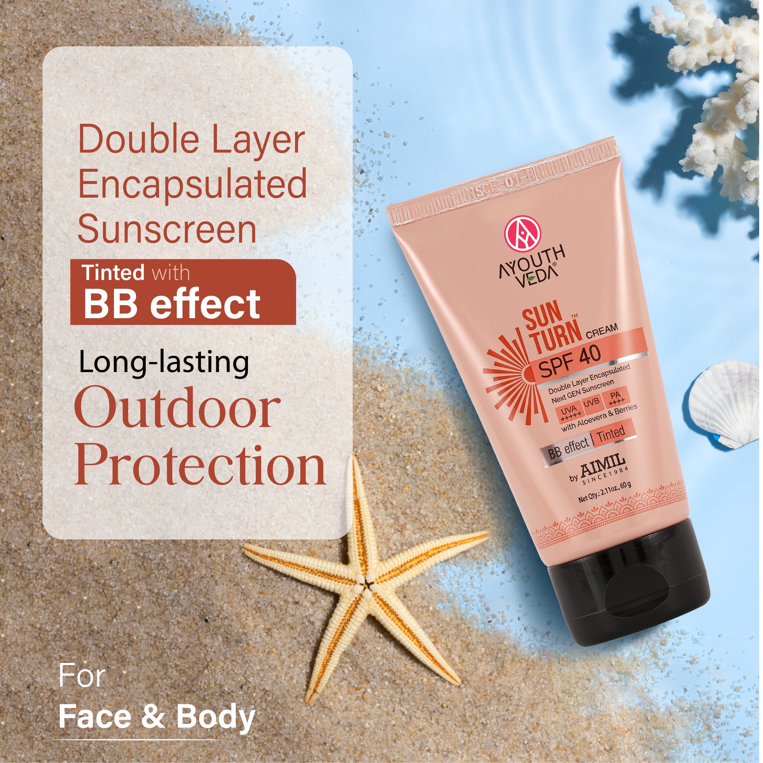 Ayouthveda Sun Turn Cream SPF 40 (60g)