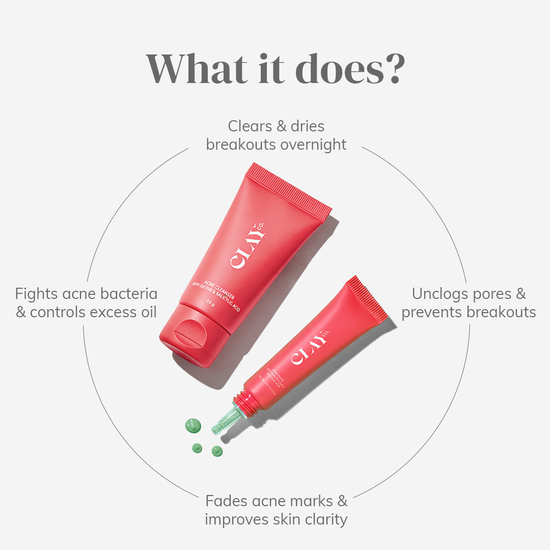 ClayCo Acne Facewash (50g) + Acne Paste (15g) Bundle