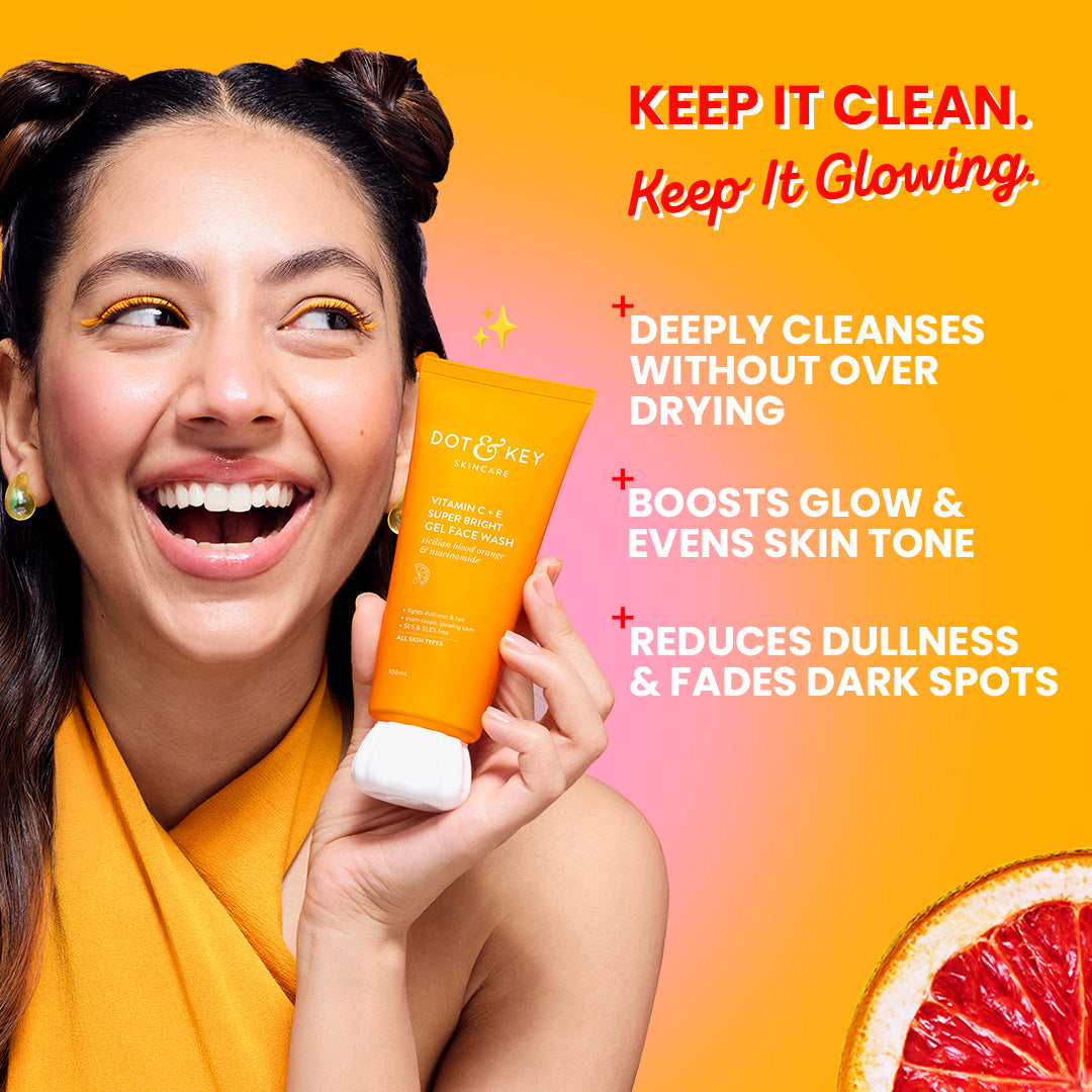 Dot & Key Vitamin C + E Gel Face Wash for Glowing Skin - 175ml