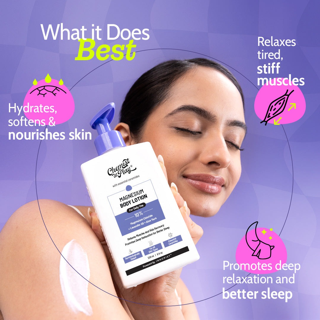 Chemist at Play 10% Magnesium Body Lotion with Lavender Oil & Aloe Vera - 236 ml