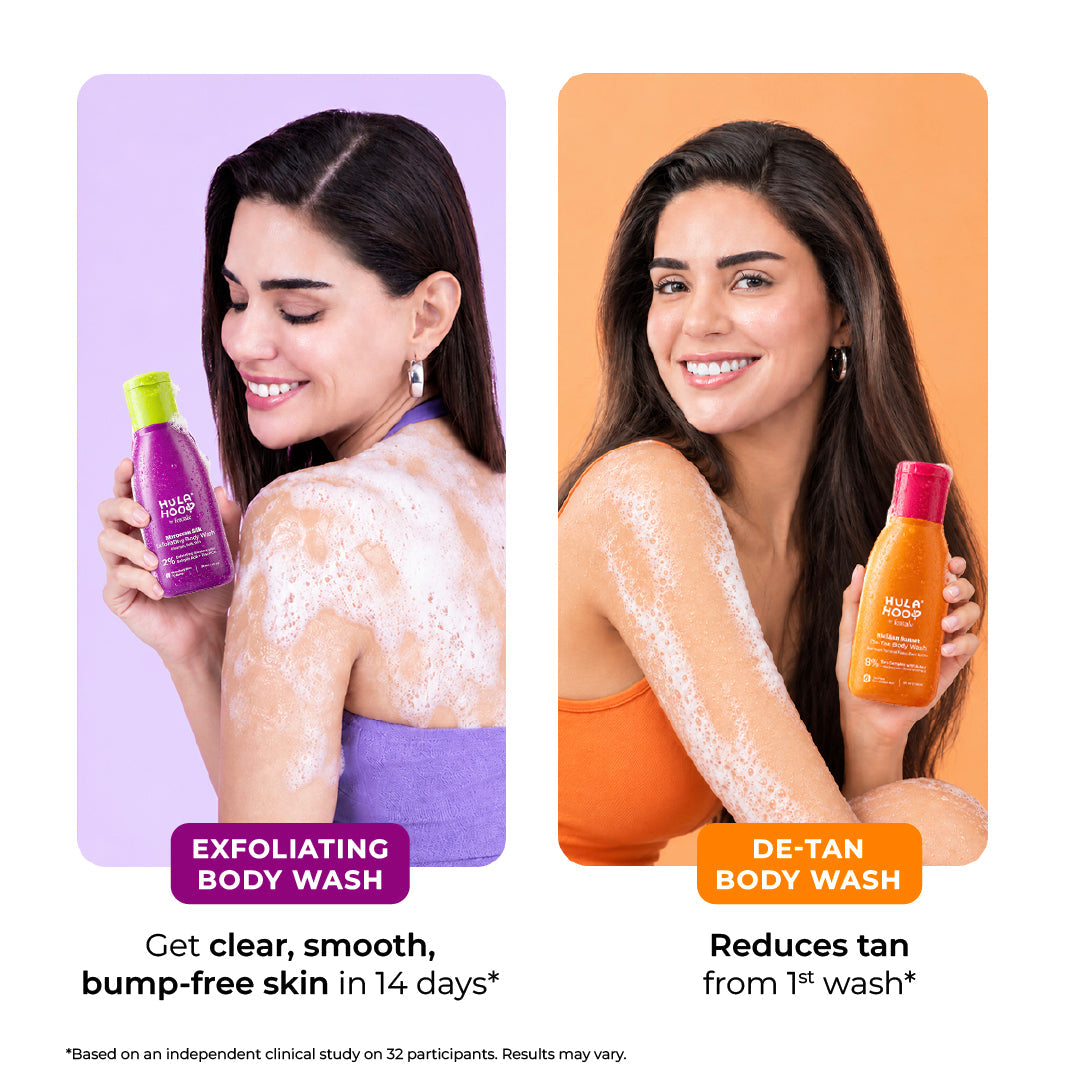 Foxtale Hula Hoop Exfoliate & De-Tan Body Wash Mini Kit