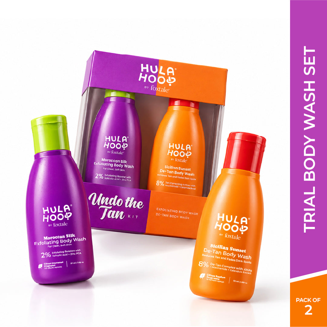 Foxtale Hula Hoop Exfoliate & De-Tan Body Wash Mini Kit