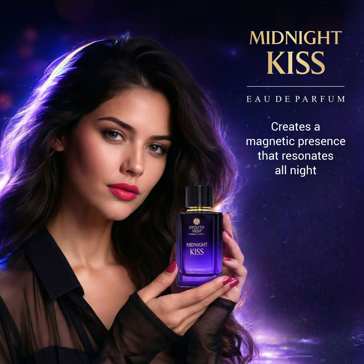 Ayouthveda Midnight Kiss Eau De Parfum – Long Lasting Luxury Perfume (100ml)