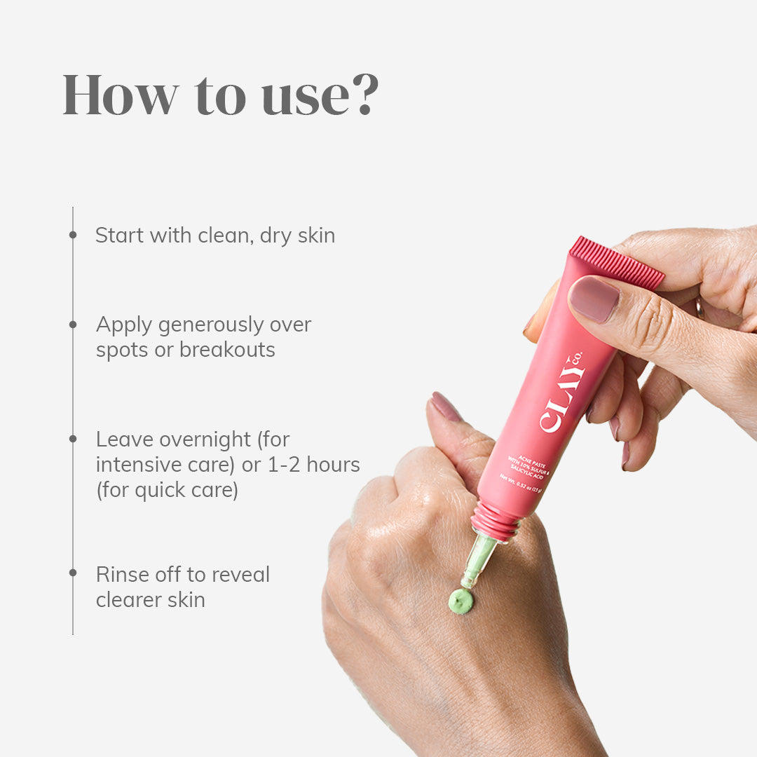 ClayCo Acne Paste with 10% Sulfur & Salicylic Acid - 15g