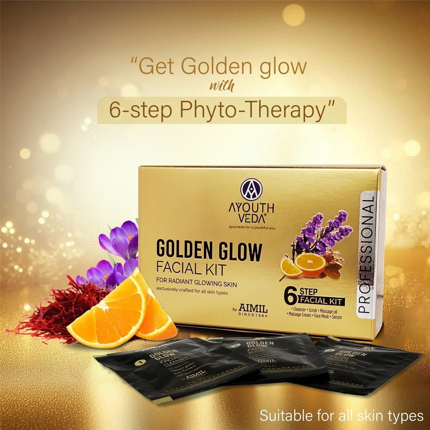 Ayouthveda Golden Glow Facial Sachet Kit