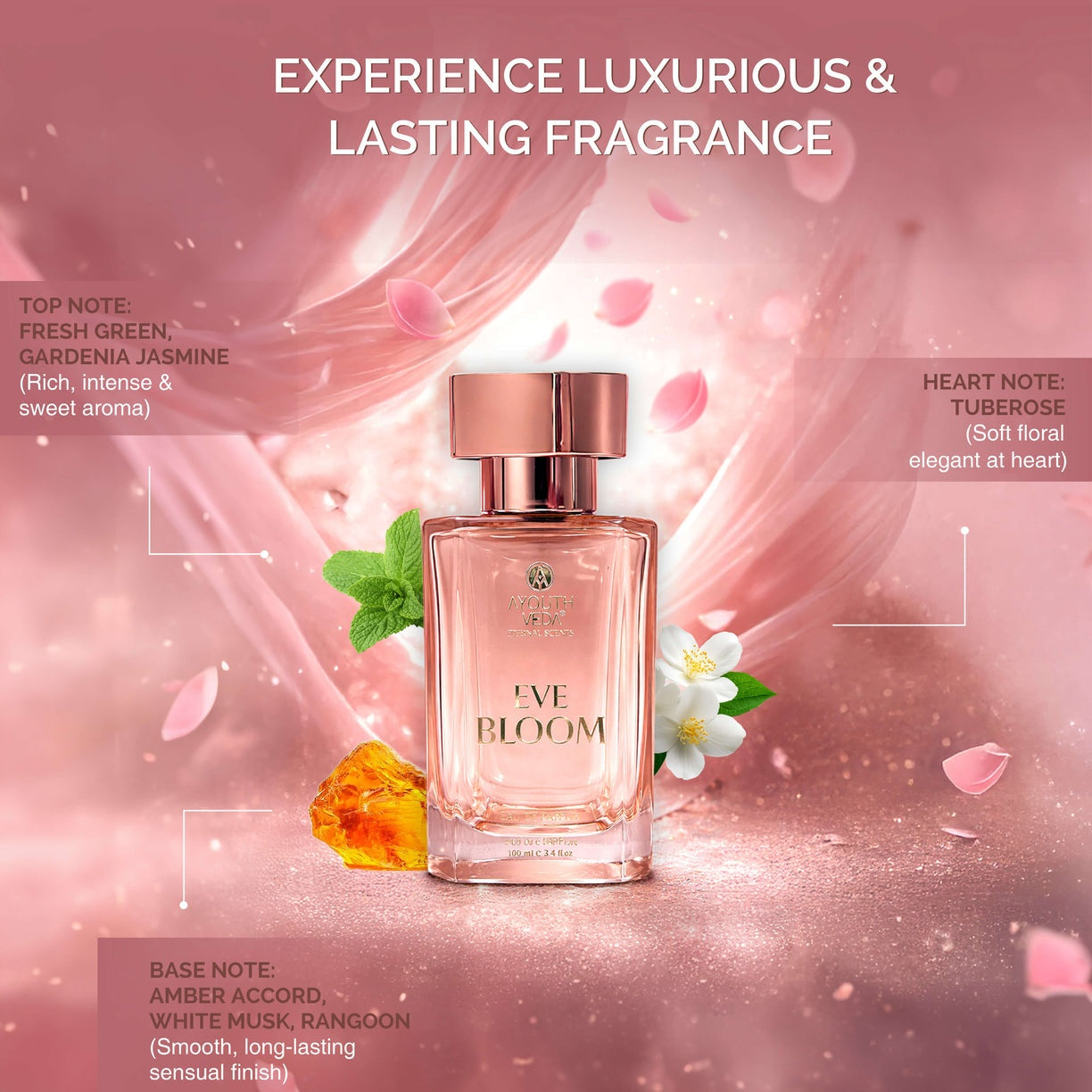 Ayouthveda Eve Bloom Eau De Parfum for Women – Floral Luxury Perfume (100ml)