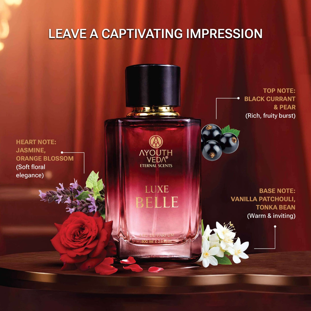 Ayouthveda Luxe Belle Eau De Parfum for Women – Sweet Floral Luxury Perfume (100ml)