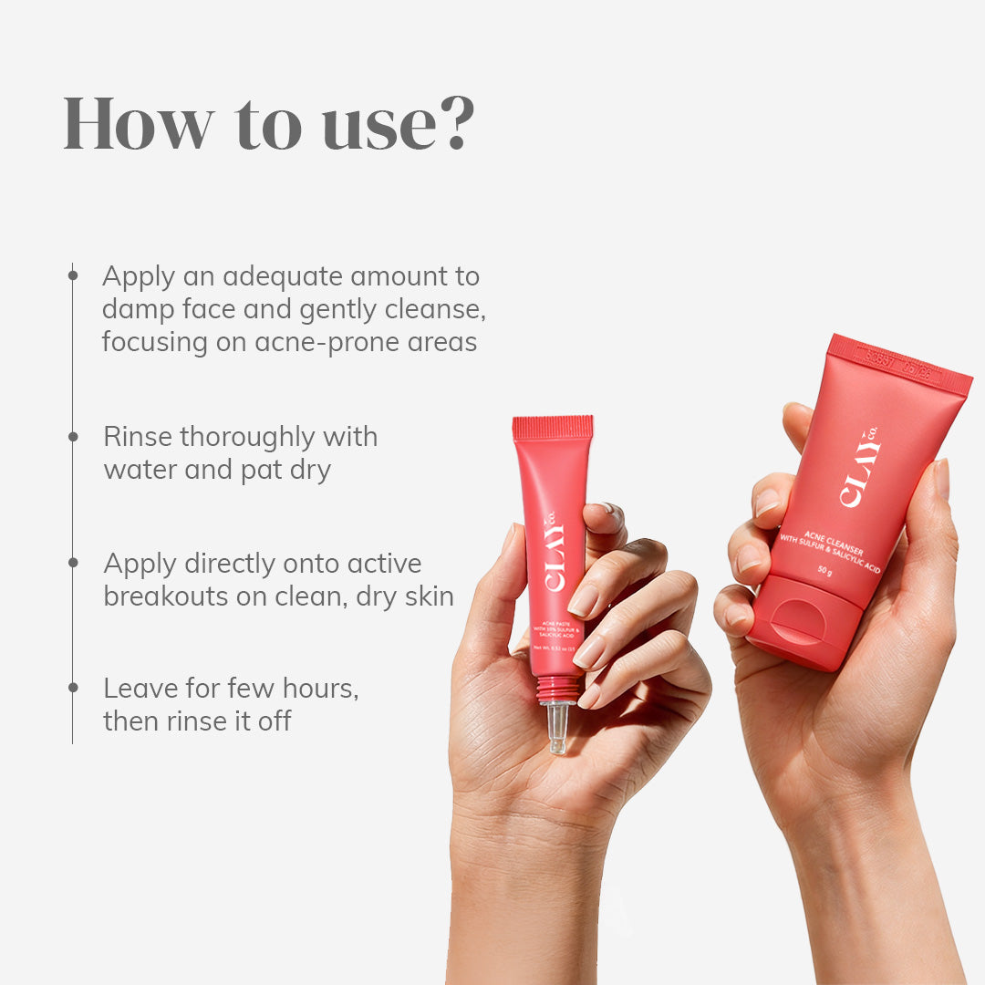 ClayCo Acne Facewash (50g) + Acne Paste (15g) Bundle