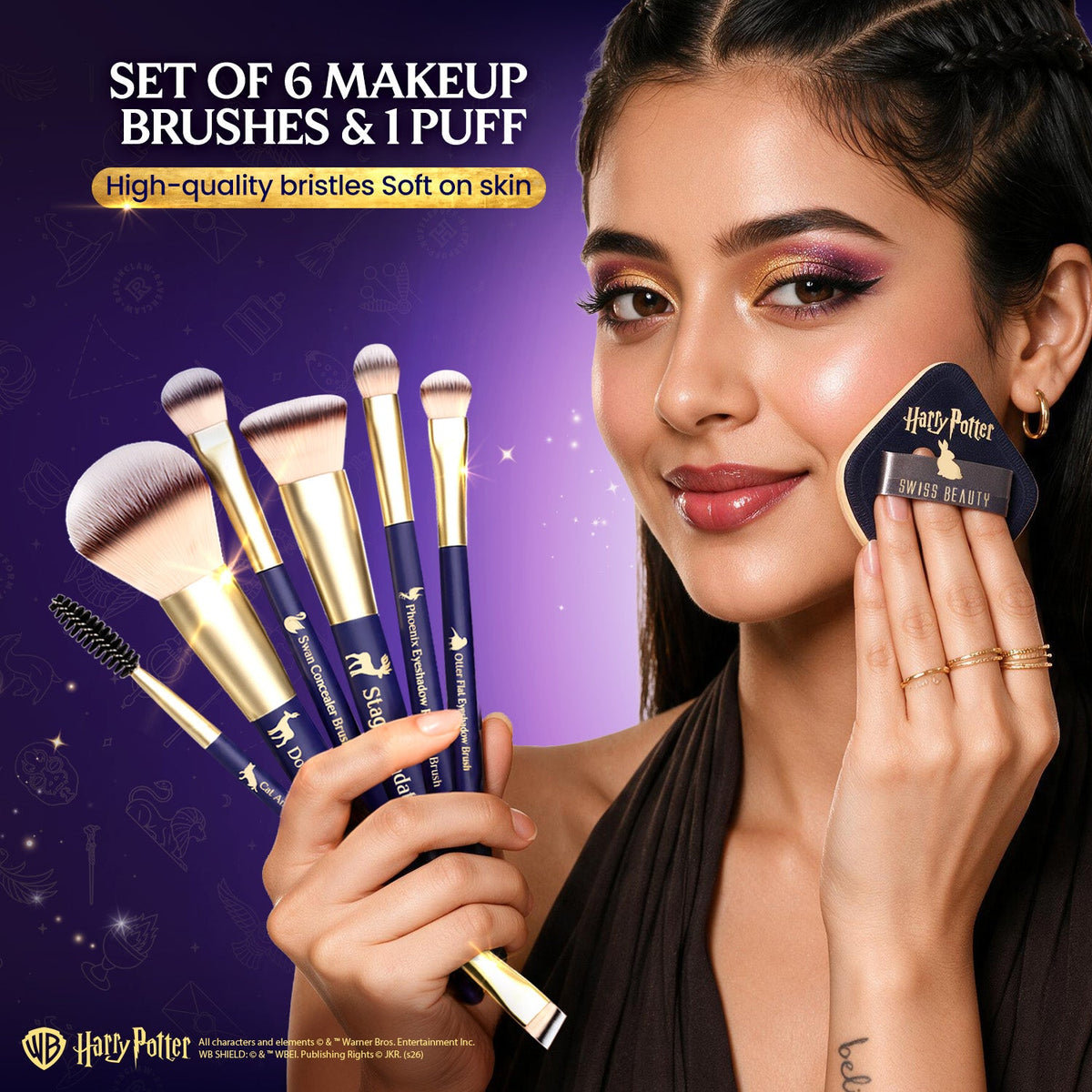 Swiss Beauty Patronus Charm Makeup Brush Set - HP