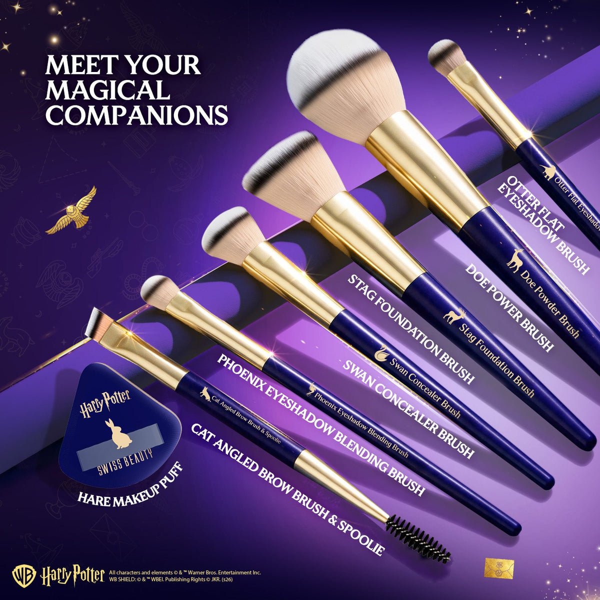 Swiss Beauty Patronus Charm Makeup Brush Set - HP
