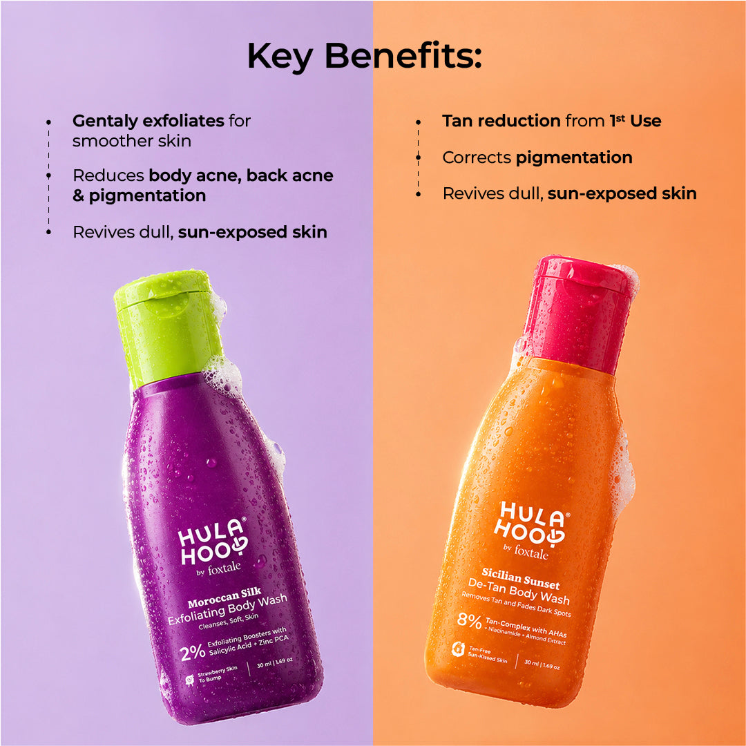 Foxtale Hula Hoop Exfoliate & De-Tan Body Wash Mini Kit