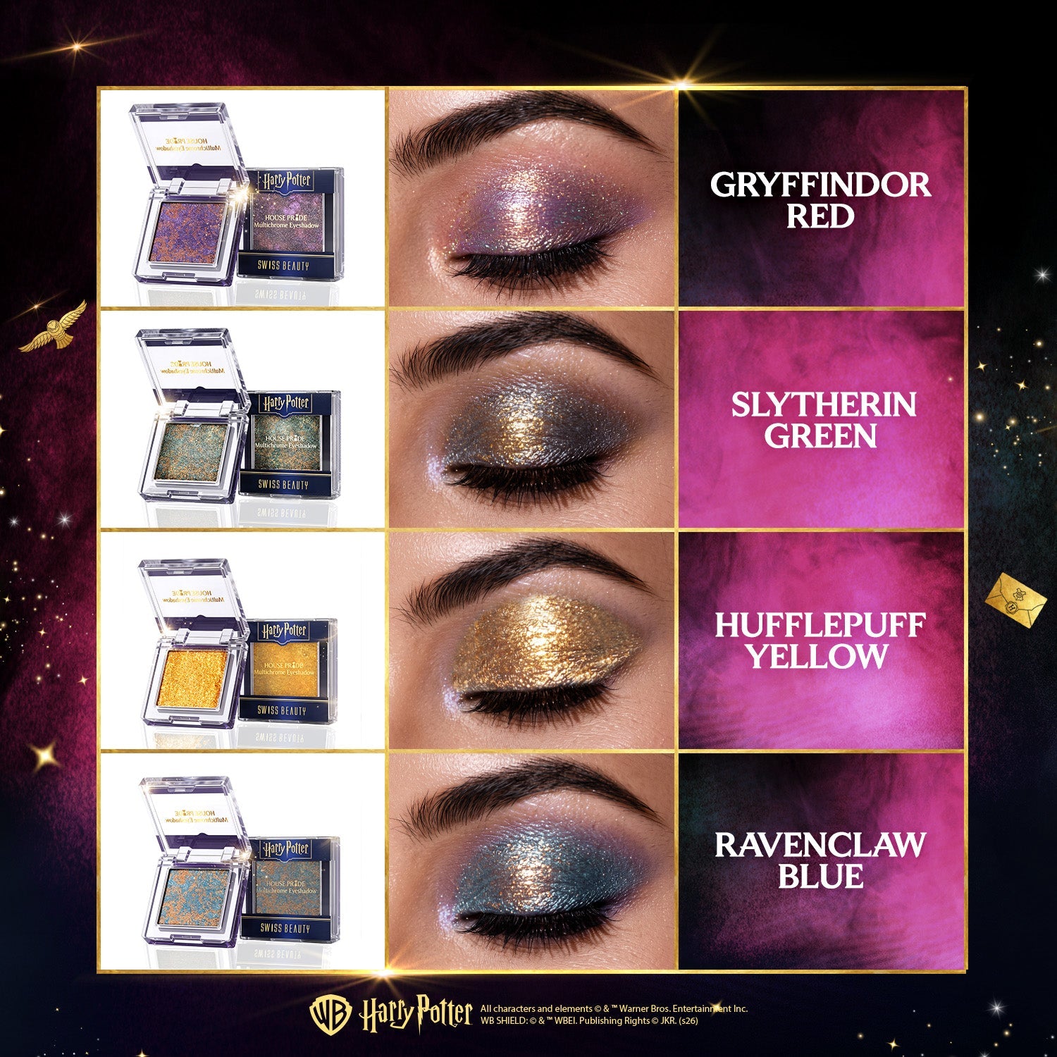 Swiss Beauty Gryffindor Red - House Pride Multichrome Eyeshadow - HP