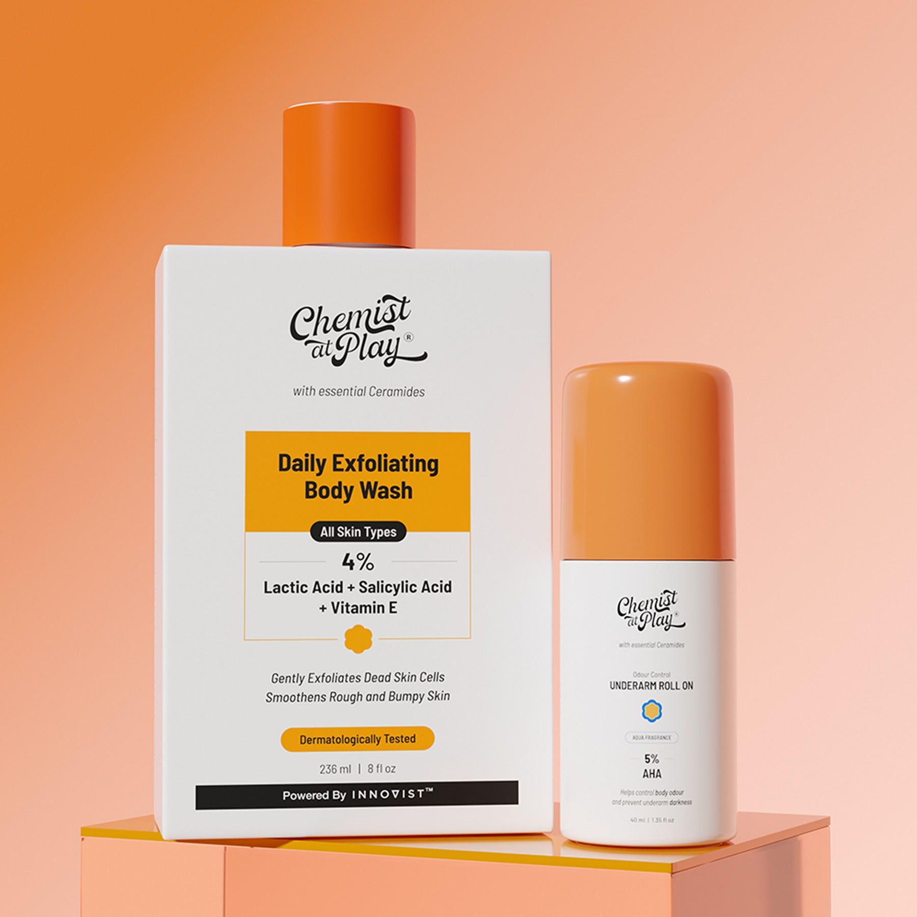 Chemist at Play Exfoliating Body Wash & Peach Roll On