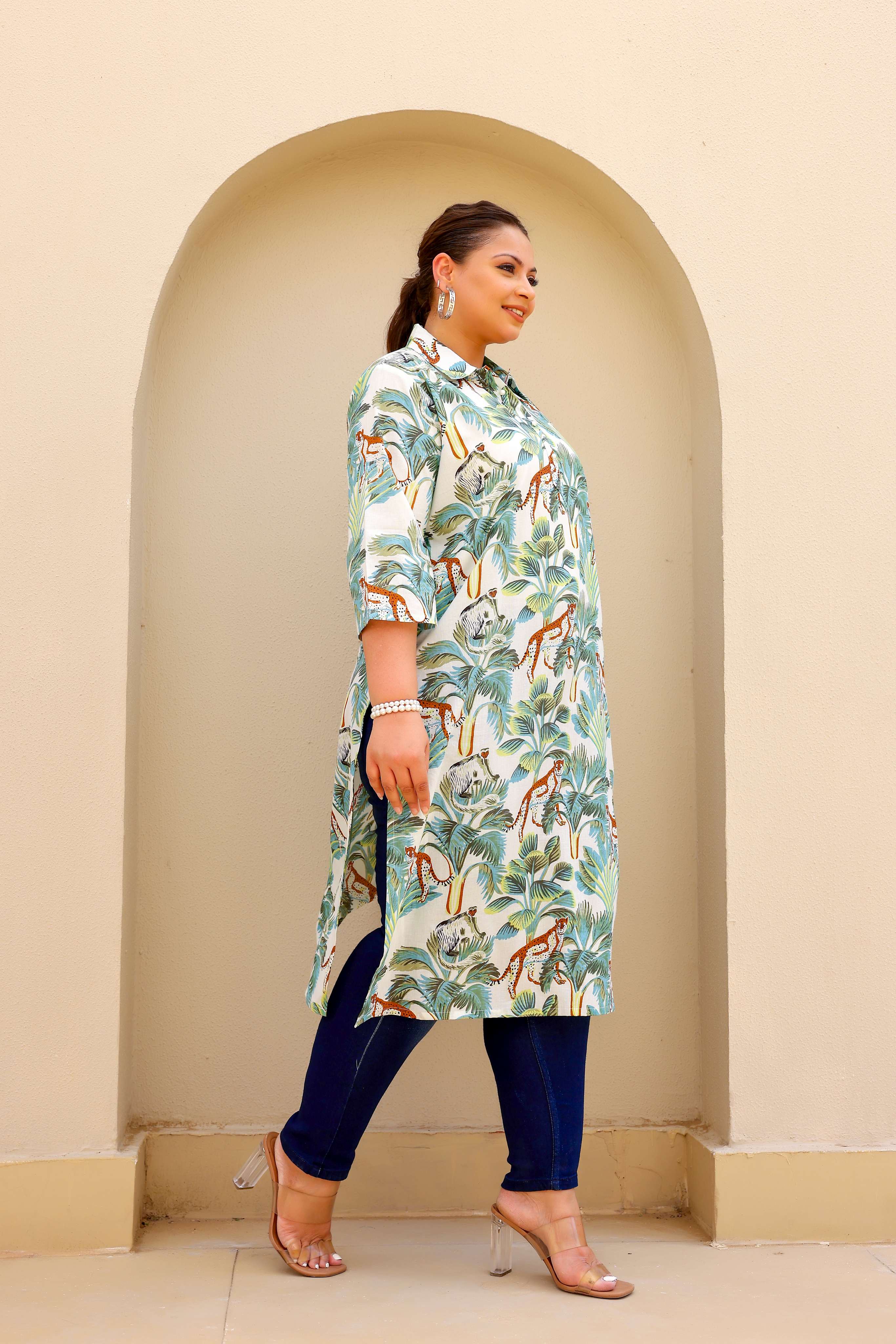 Label Flavia Jungle Safari Plus Size Kurti – Exotic, Chic & Effortlessly Stylish