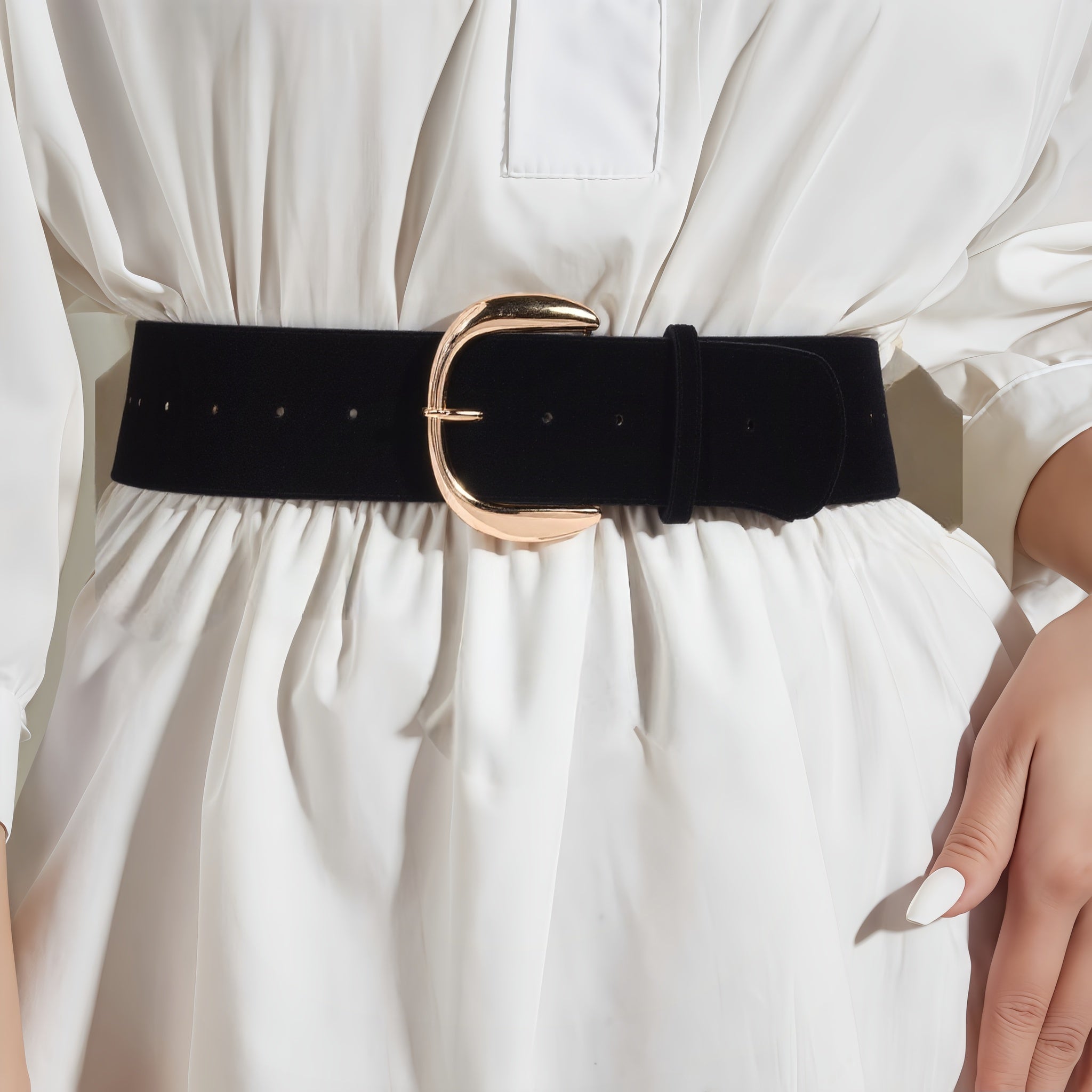 Salty Blackcurrant Suede Wide Belt