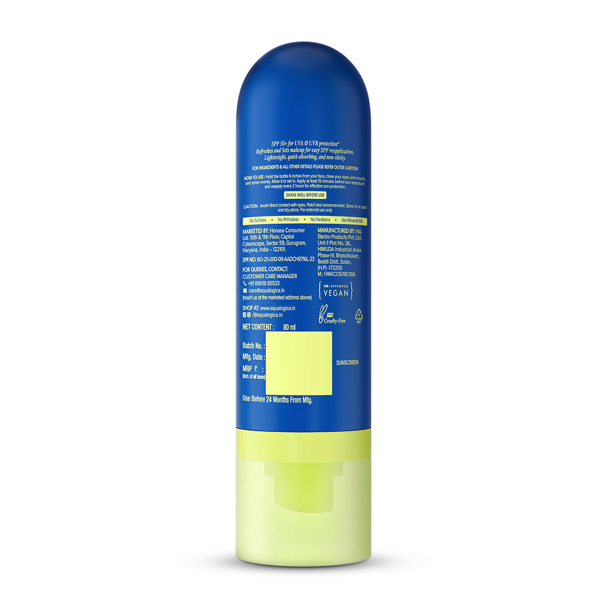 Aqualogica Bright+ Makeup-Set Sunscreen Mist Spf 50+ Pa++++ - 80ml