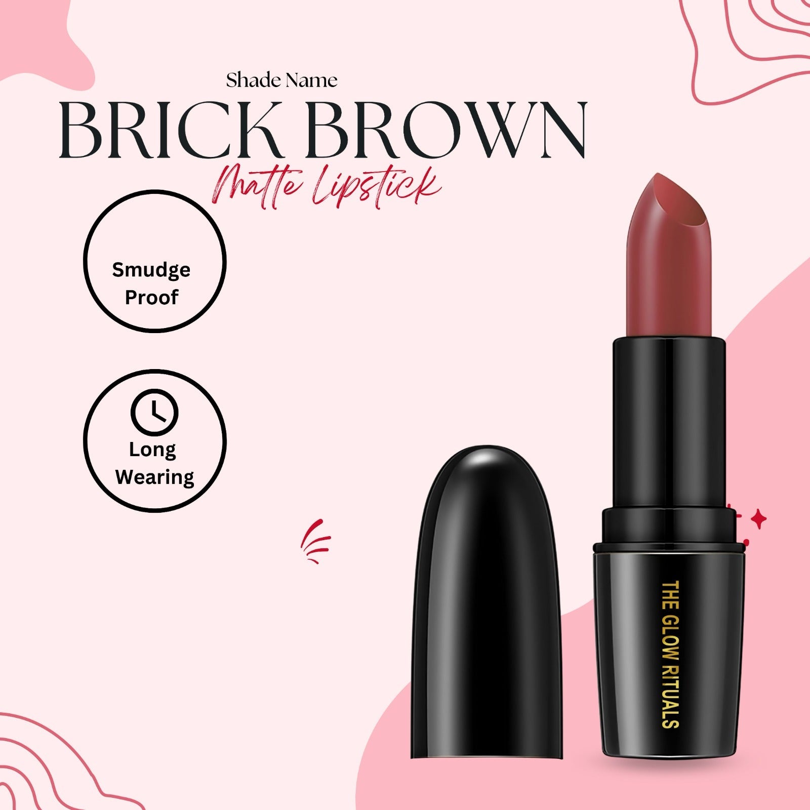 The glow rituals Brick Brown Lipsticks - 4g